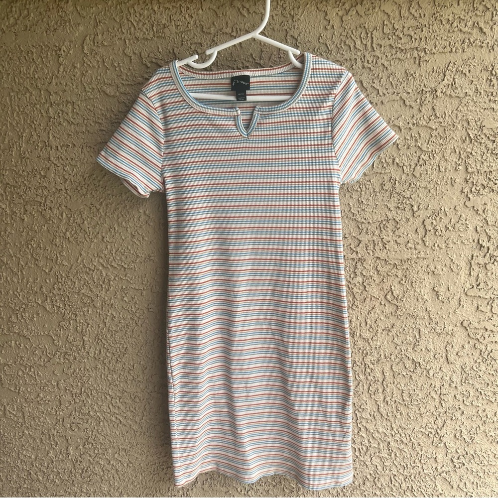 Girls Striped Short Sleeve Dress